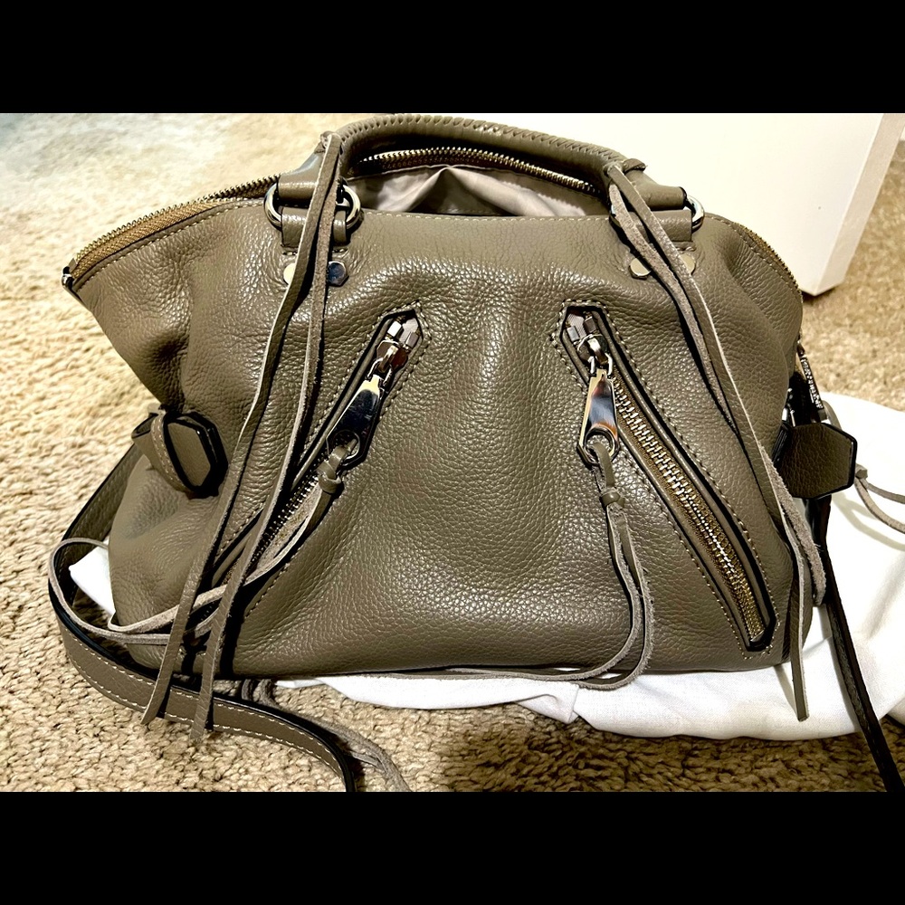 Rebecca Minkoff Moto Satchel in Mushroom